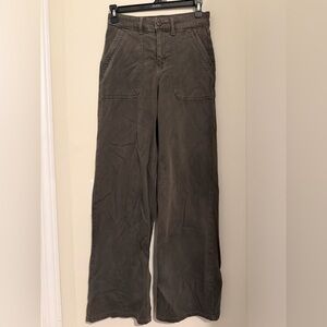 American Eagle Dark Gray Stretch Super High Rise Baggy Wide Leg Women’s